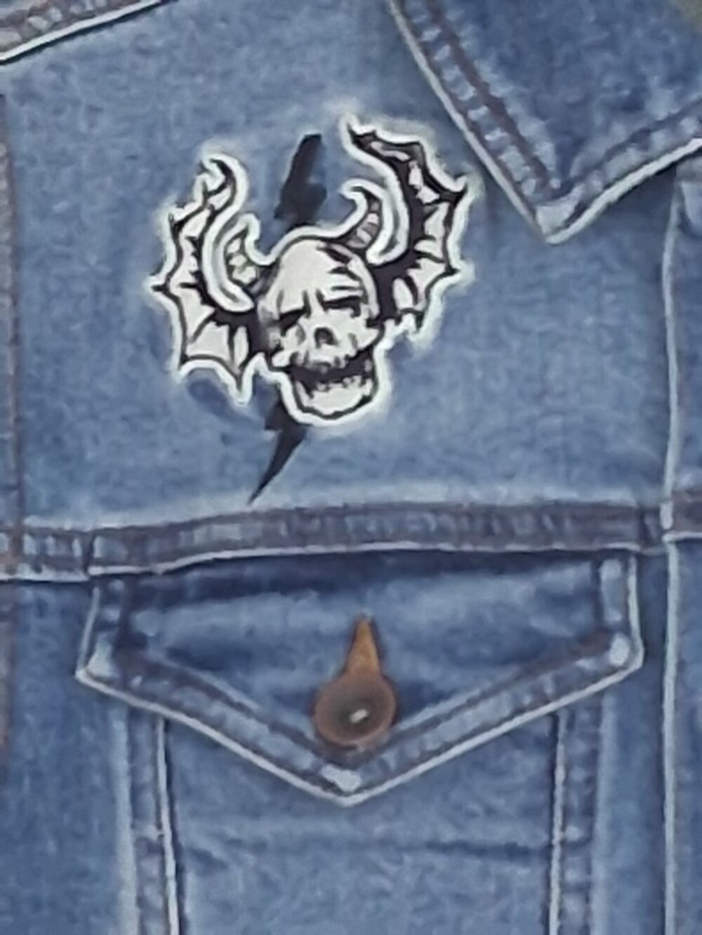 Stranger Things Hellfire Club Demobat Slayer Denim Vest XS Eddie Munson Sleeve - Picture 3 of 5